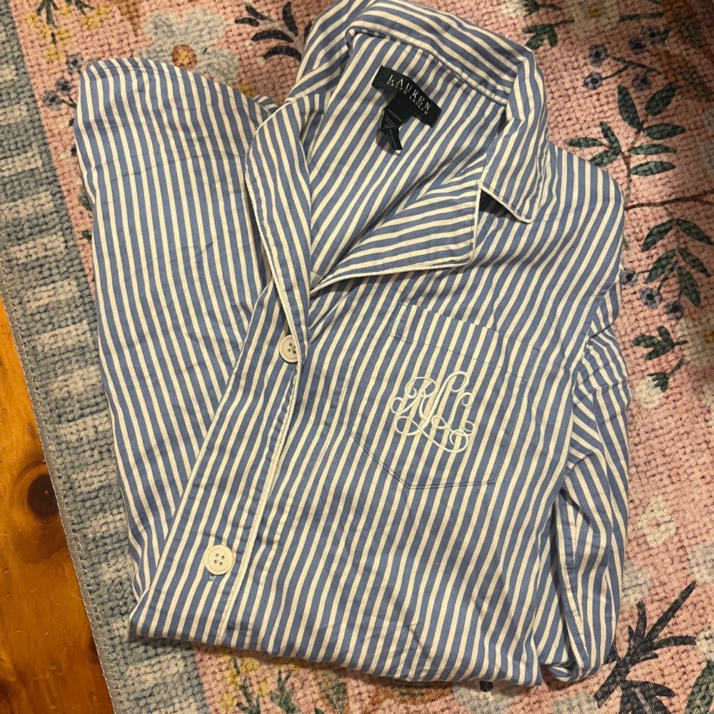 Ralph Lauren Blue Striped women’s sleep shirt dress